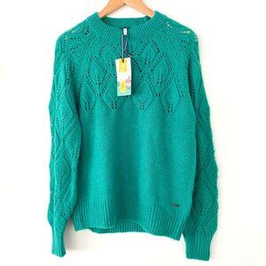 Joules Leaf Stitch Sweater NWT Size‎ US 4 Fawn Green | Natural Yarn